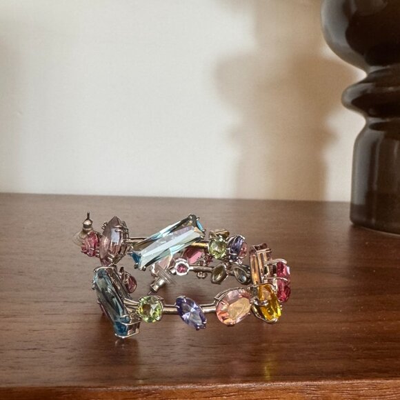 Swarovski Rhinestone Gema Hoop Earrings - Picture 6 of 8